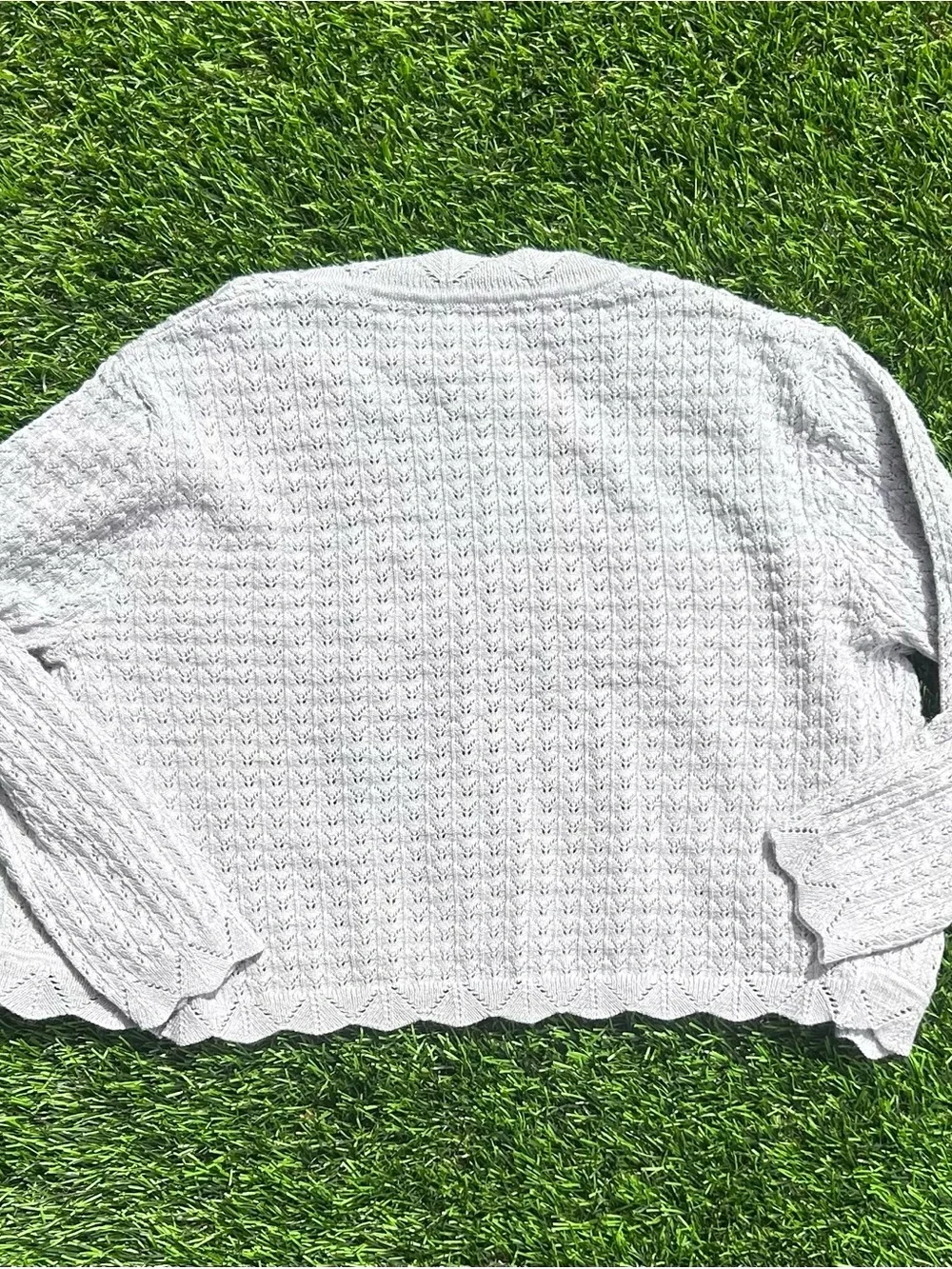 Light Gray Women's Open Front Knit Cardigan Sweater